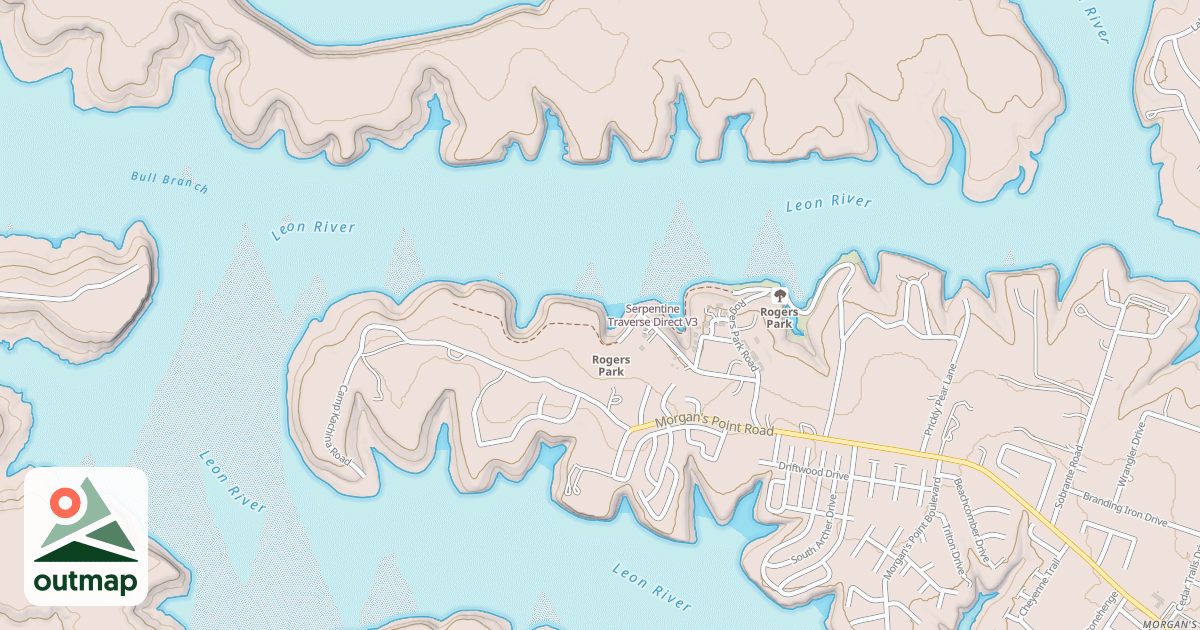 Map of Serpentine Traverse Direct
