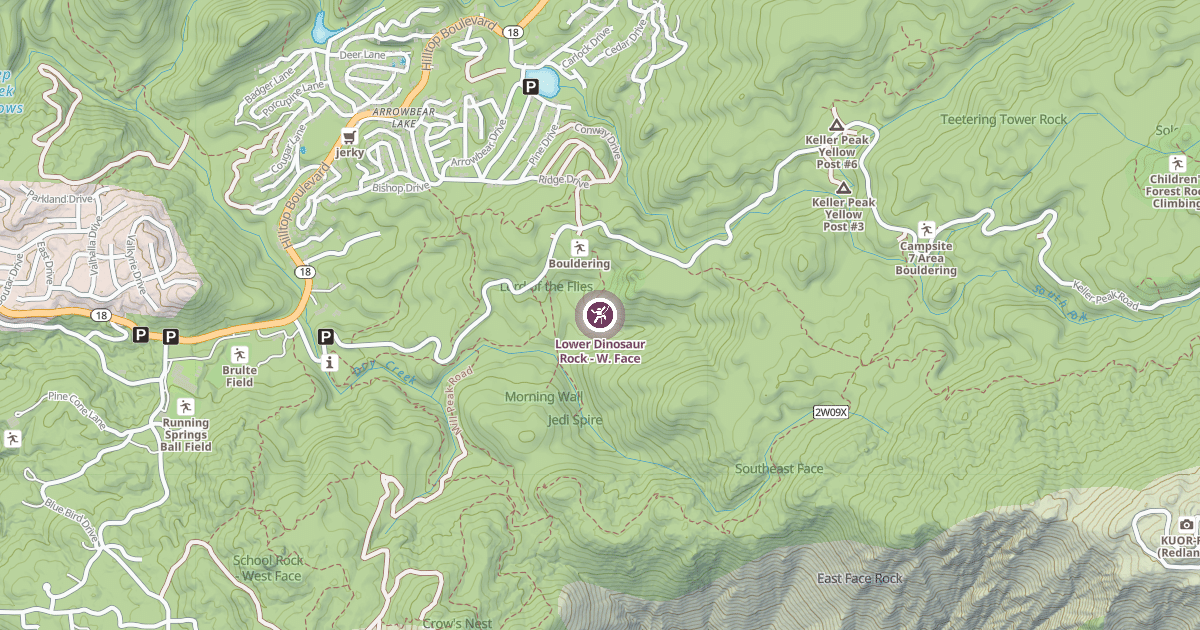 Map preview of Lower Dinosaur Rock - W. Face