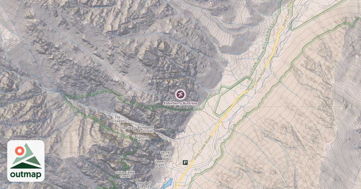 Map of Elderberry Buttress