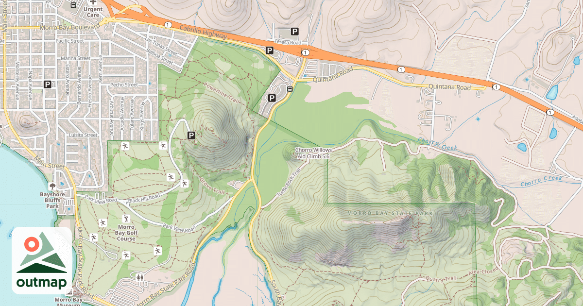 Map of Chorro Willows Aid Climb