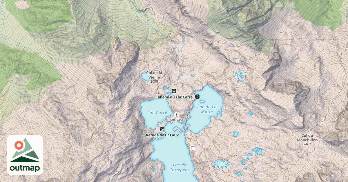Map of Cabane du Lac Carré