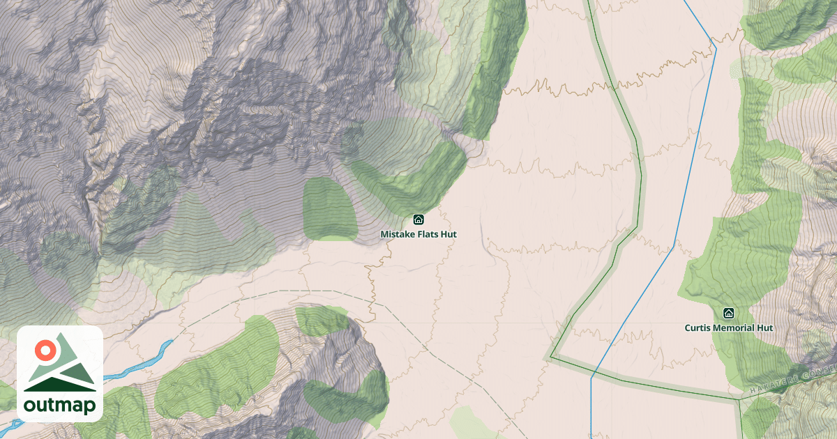 Map of Mistake Flats Hut