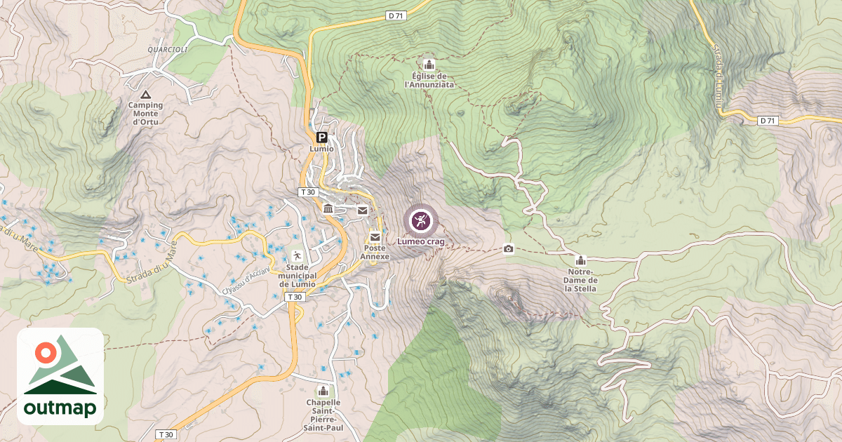 Map of Lumeo crag