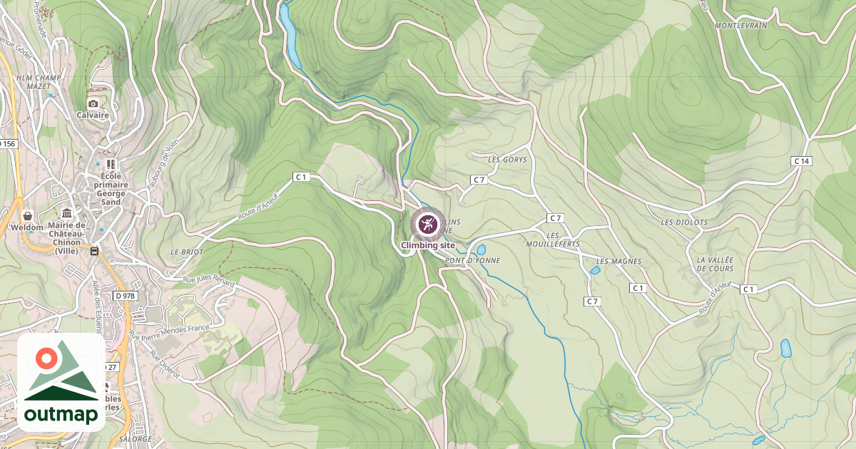 Map of Climbing site