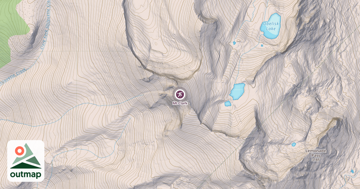 Map of Mt Clark