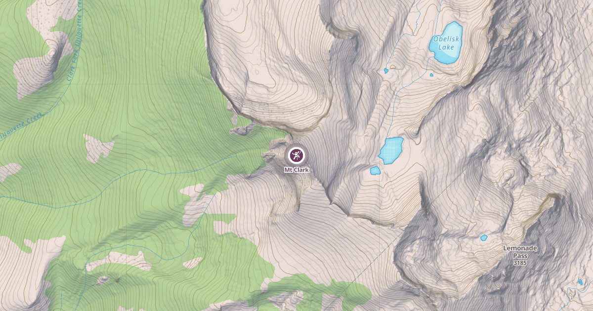 Map preview of Mt Clark