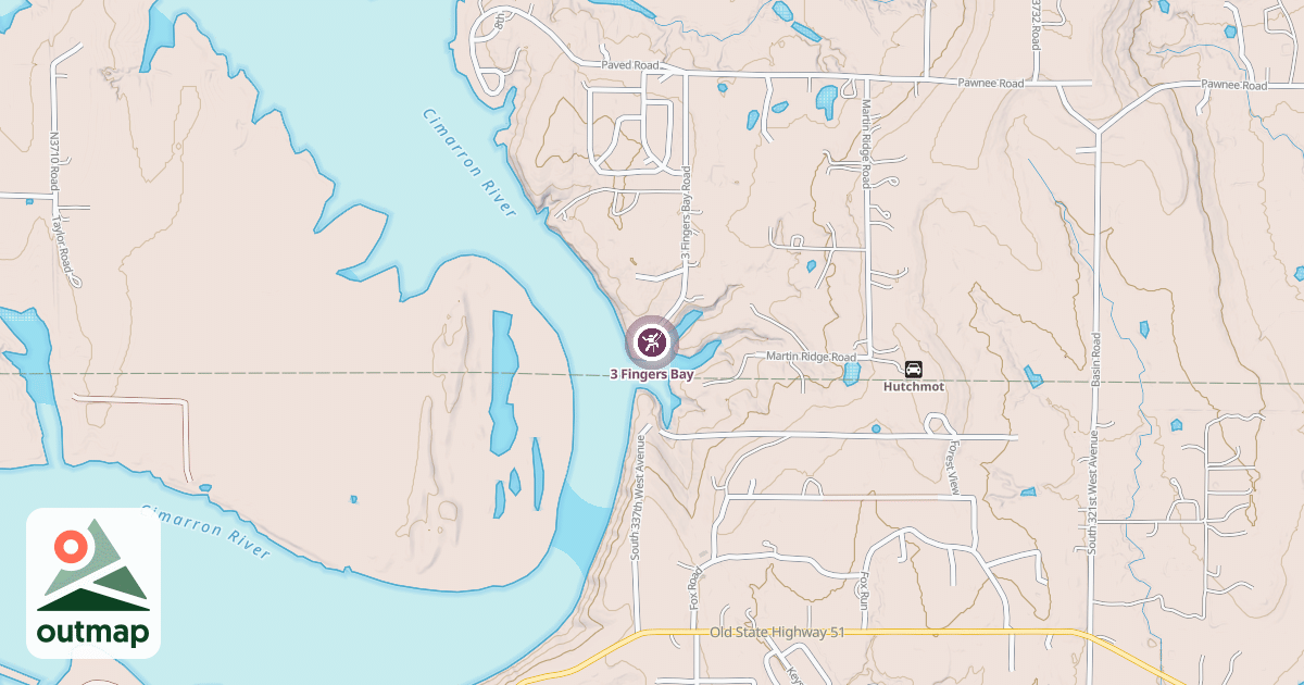 Map of 3 Fingers Bay