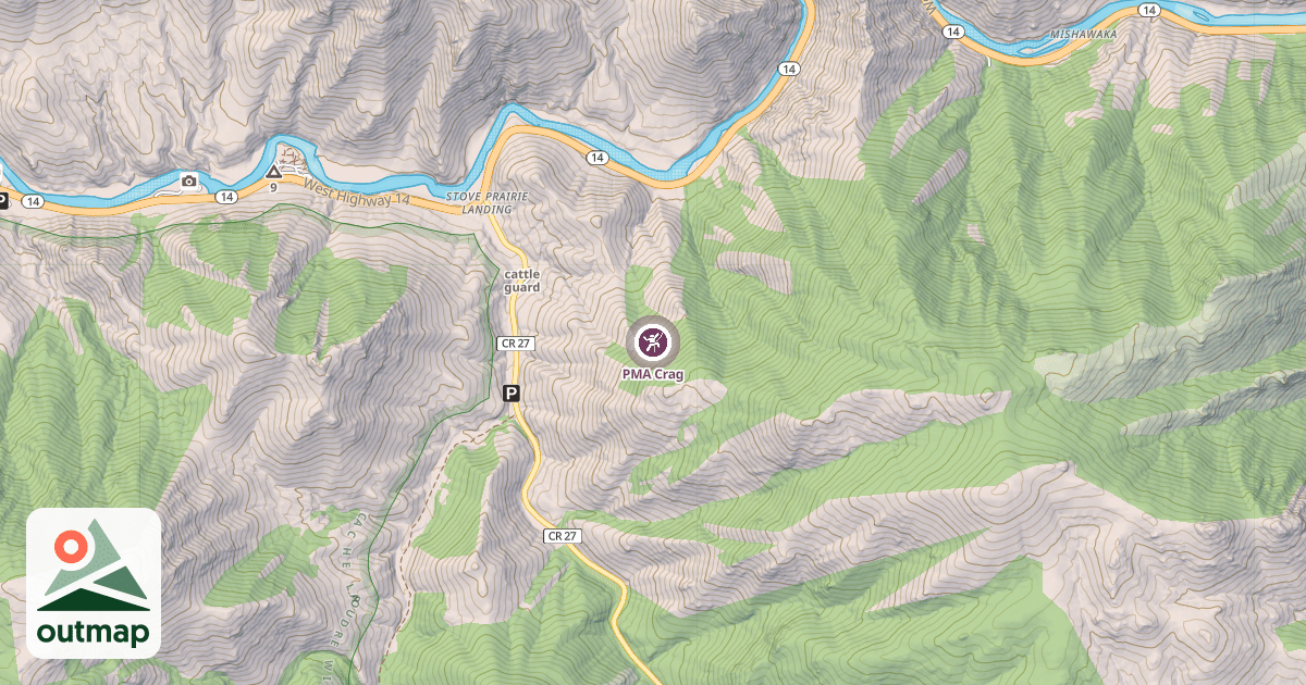 Map of PMA Crag