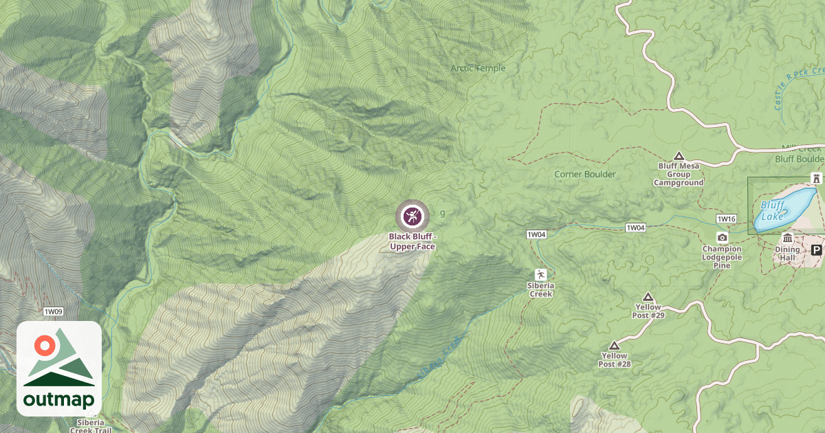 Map of Black Bluff - Upper Face