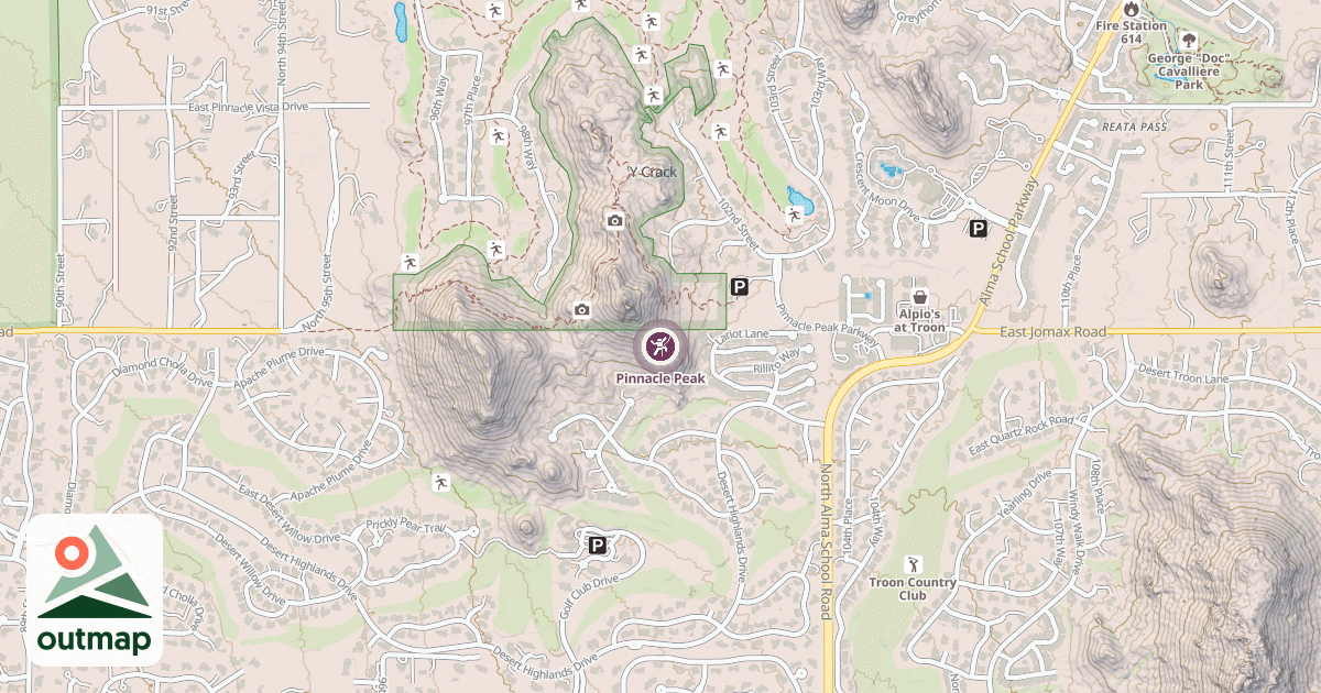 Map of Pinnacle Peak