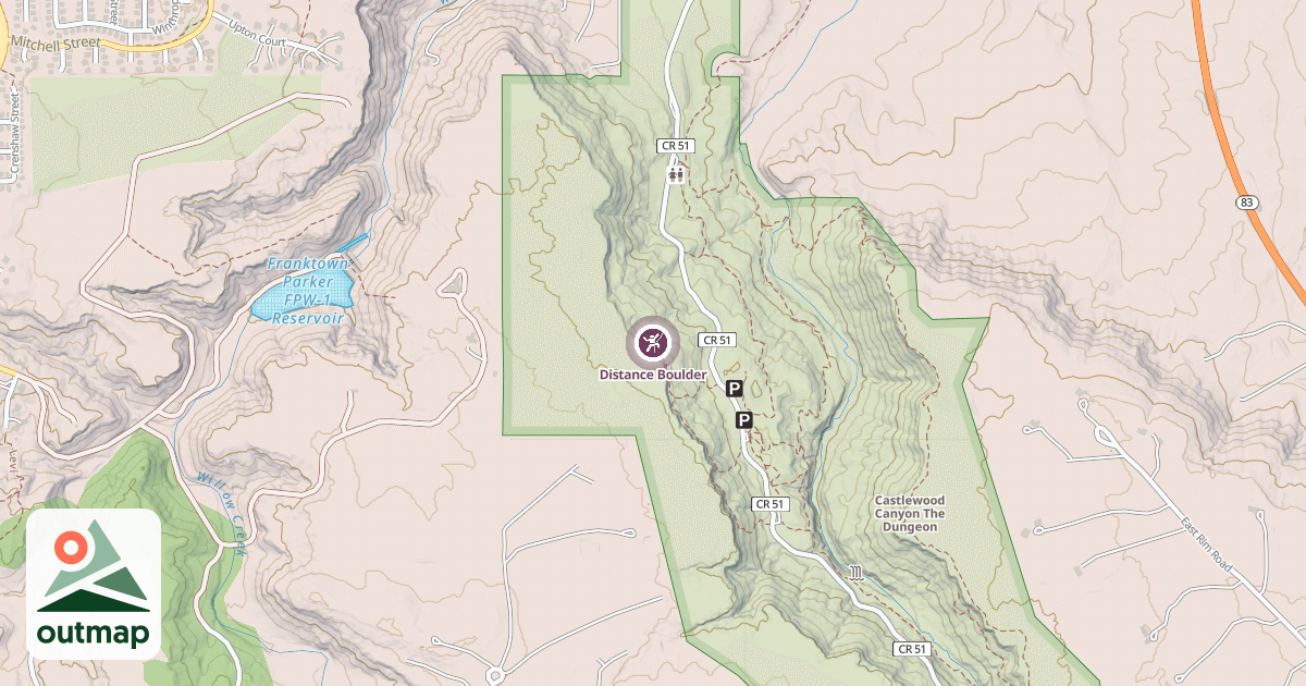 Map of Distance Boulder