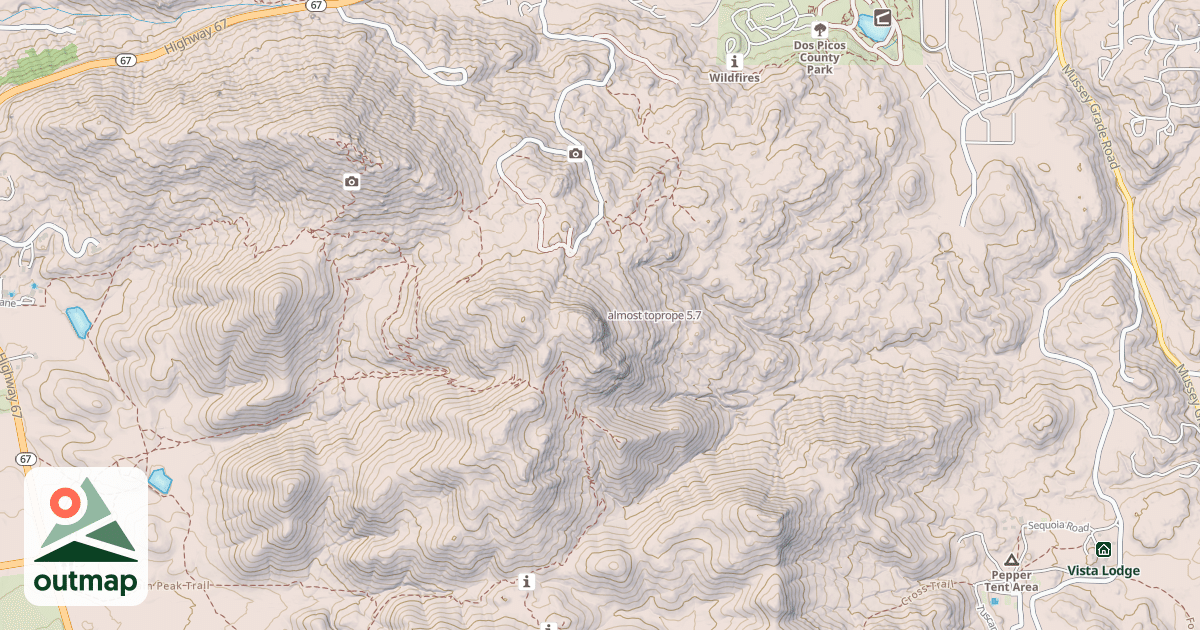 Map of almost toprope