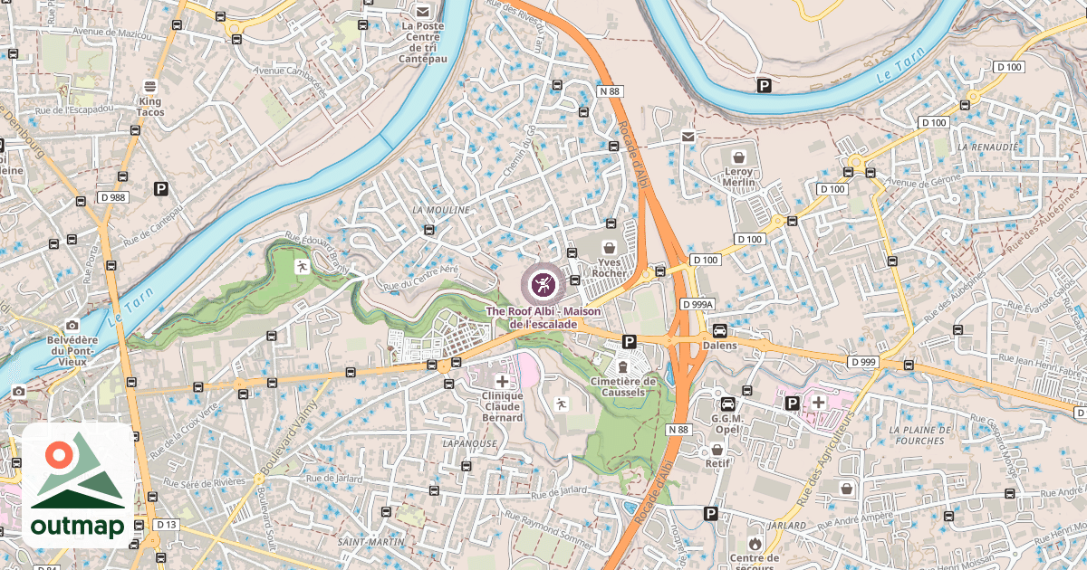 Map of The Roof Albi - Maison de l'escalade