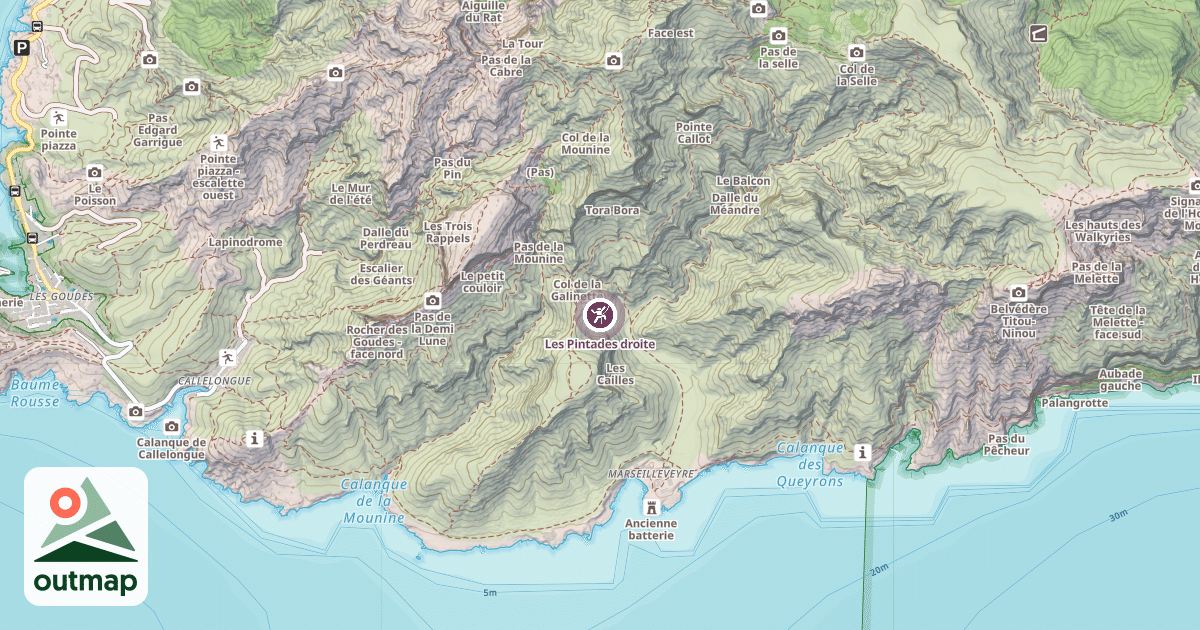 Map of Les Pintades droite