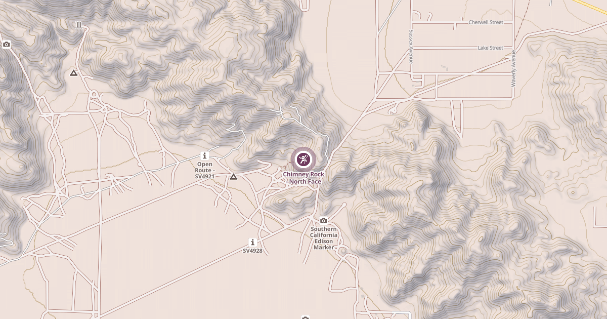 Map preview of Chimney Rock - North Face