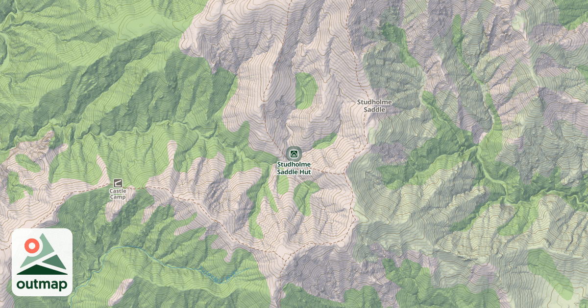Map of Studholme Saddle Hut