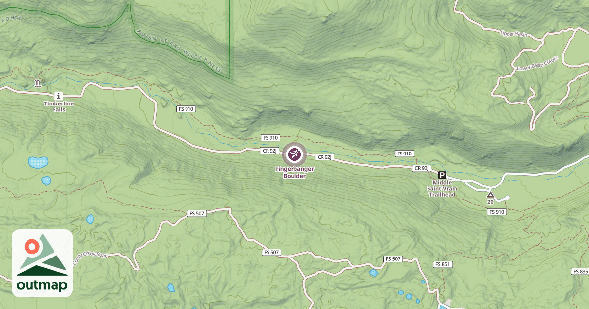 Map of Fingerbanger Boulder