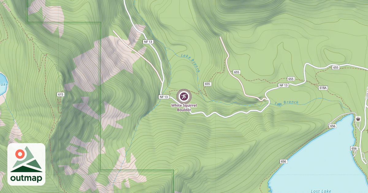 Map of White Squirrel Boulder
