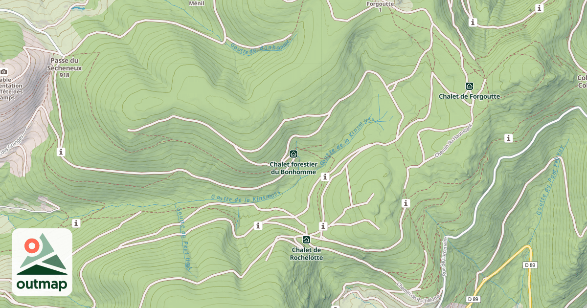 Map of Chalet forestier du Bonhomme
