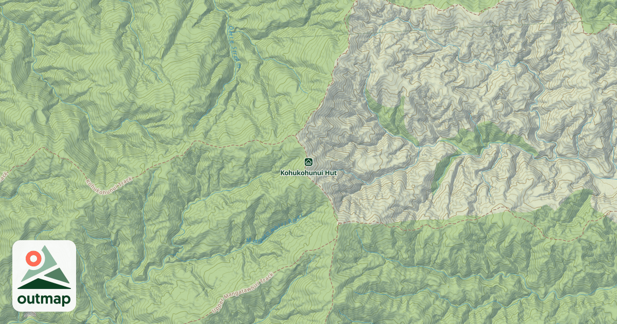 Map of Kohukohunui Hut