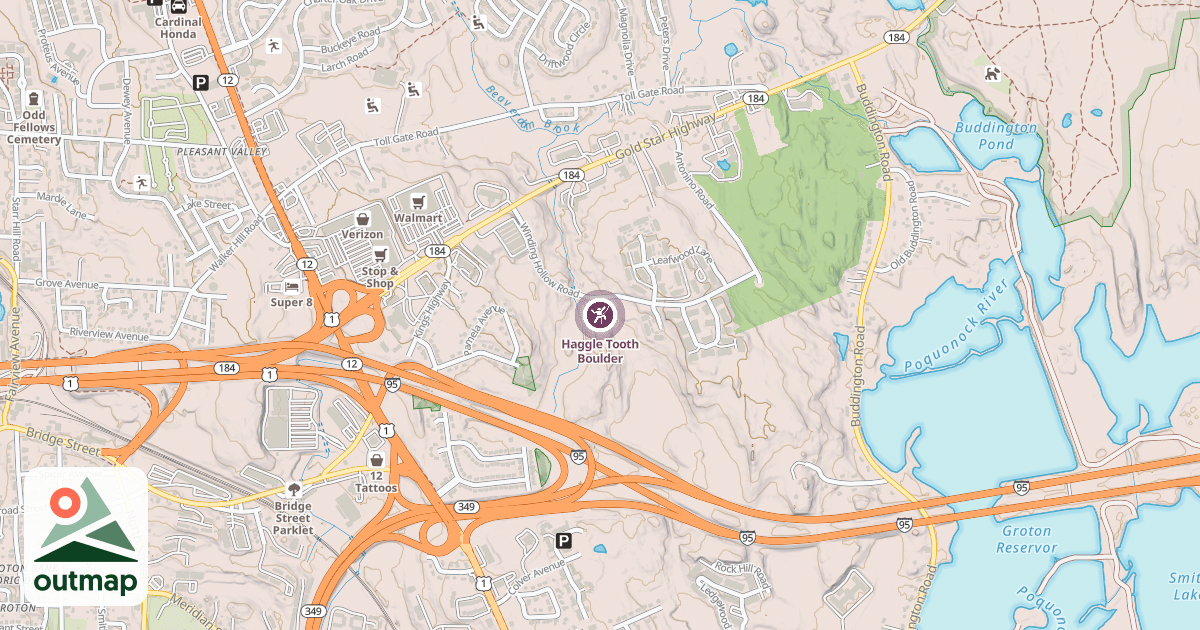 Map of Haggle Tooth Boulder