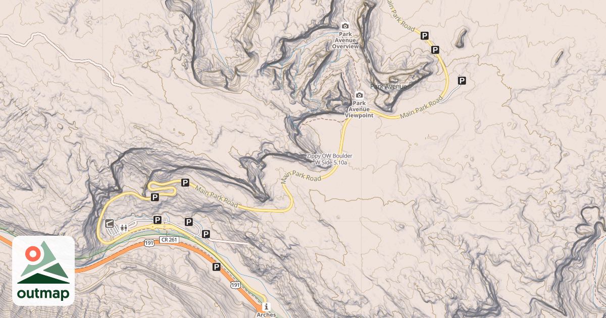 Map of Zippy OW Boulder - W Side