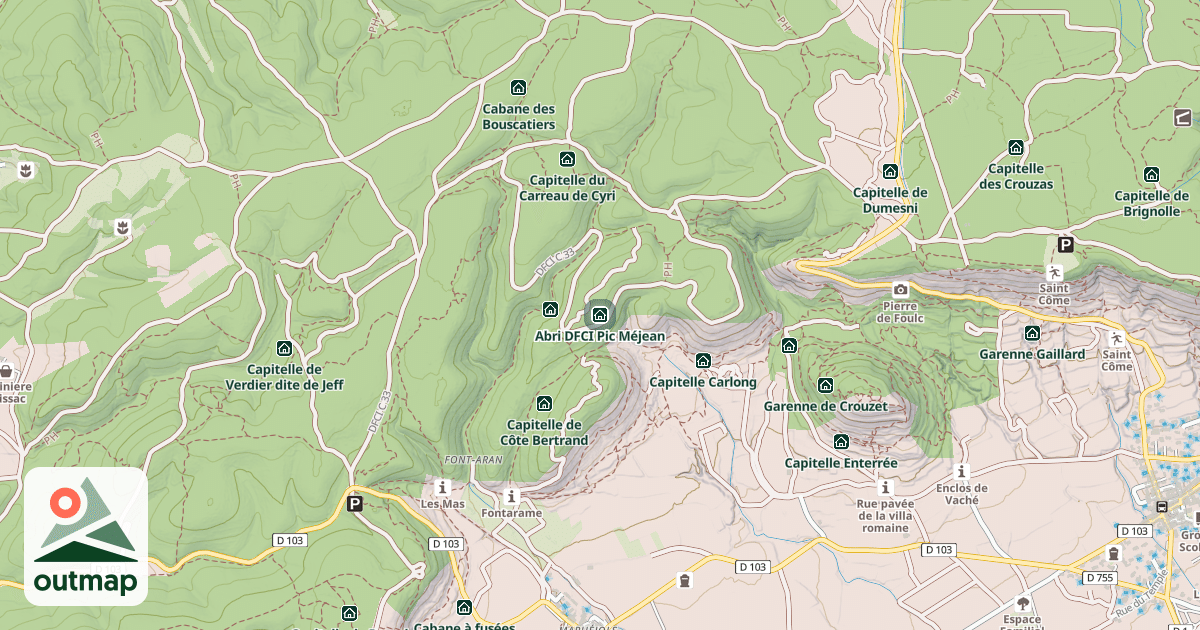 Map of Abri DFCI Pic Méjean
