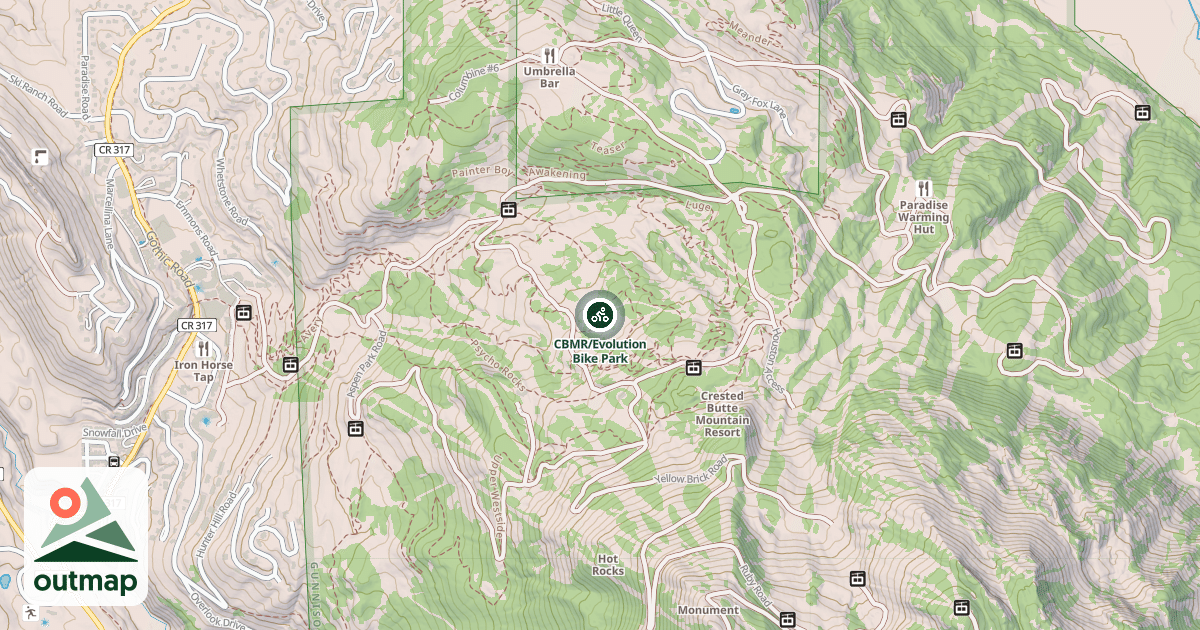 Map of CBMR/Evolution Bike Park