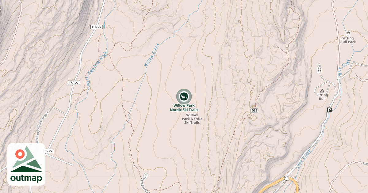 Map of Willow Park Nordic Ski Trails