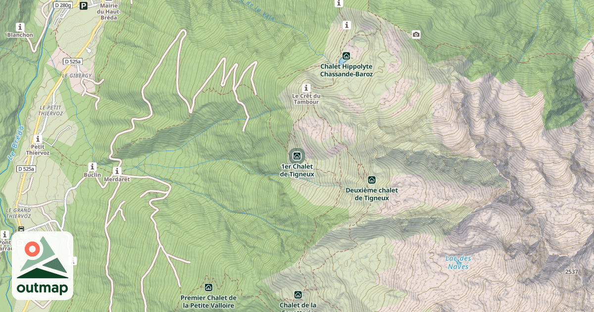 Map of 1er Chalet de Tigneux