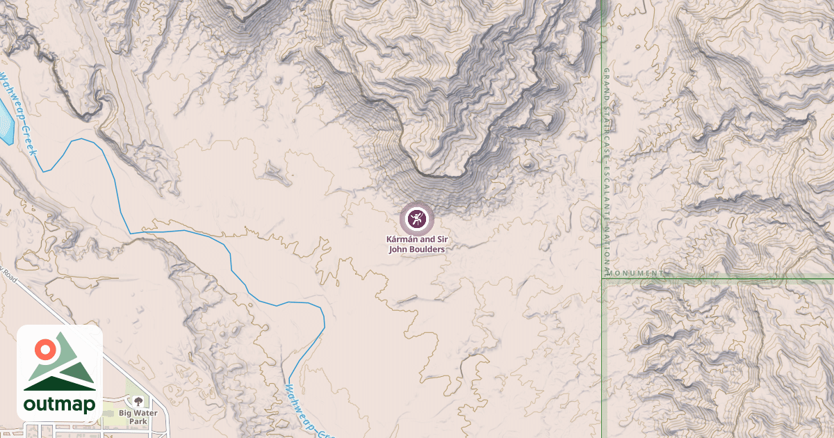 Map of Kármán and Sir John Boulders