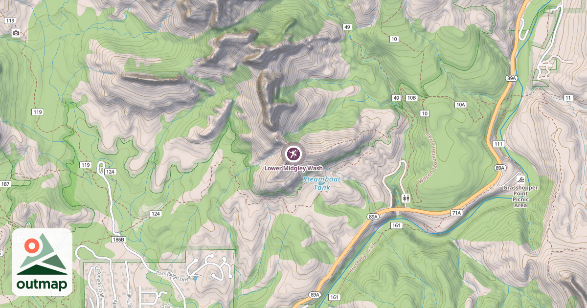 Map of Lower Midgley Wash