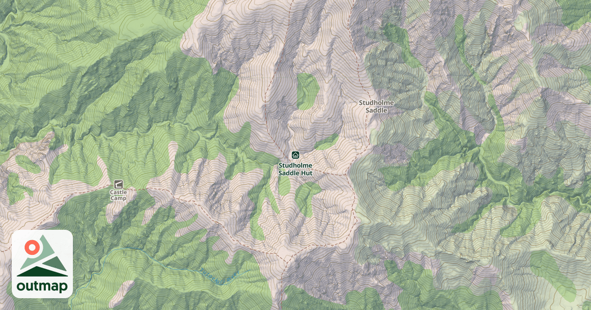 Map of Studholme Saddle Hut