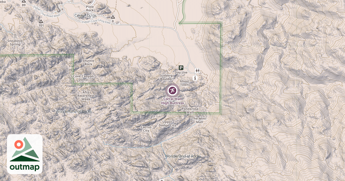 Map of Corral Wall High Buttress