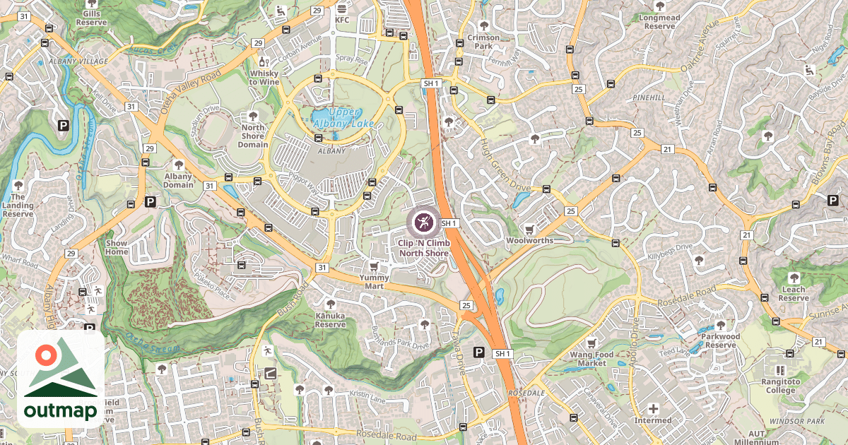 Map of Clip 'N Climb North Shore