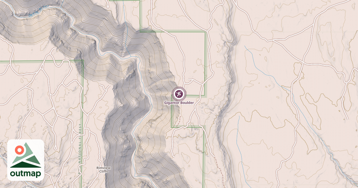 Map of Gigantor Boulder