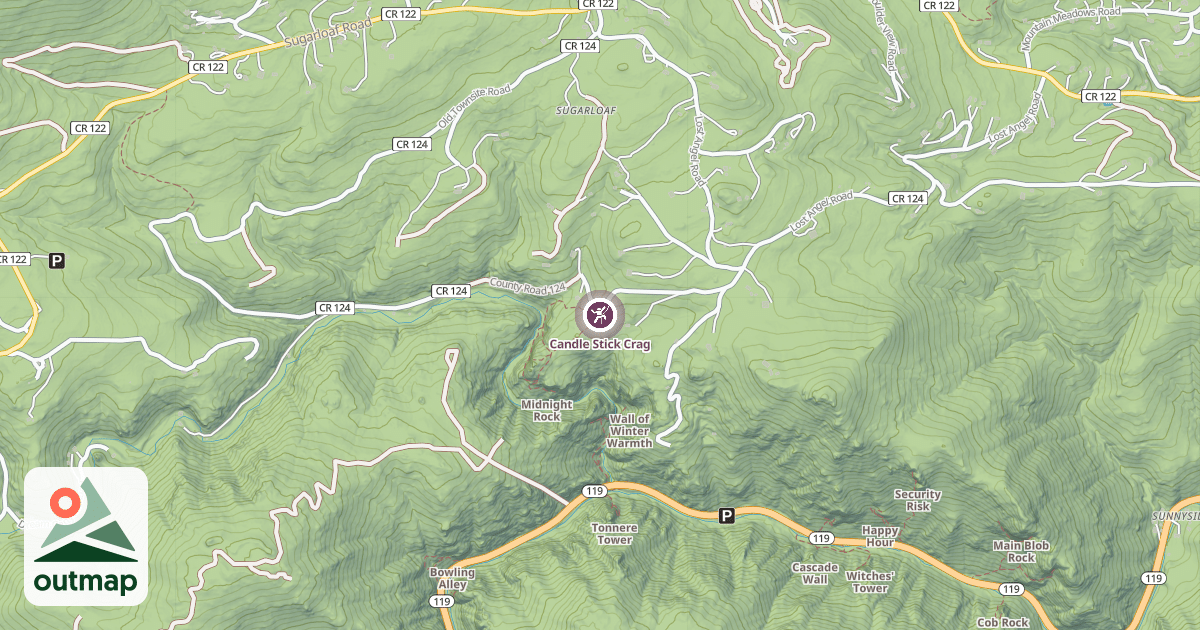 Map of Candle Stick Crag