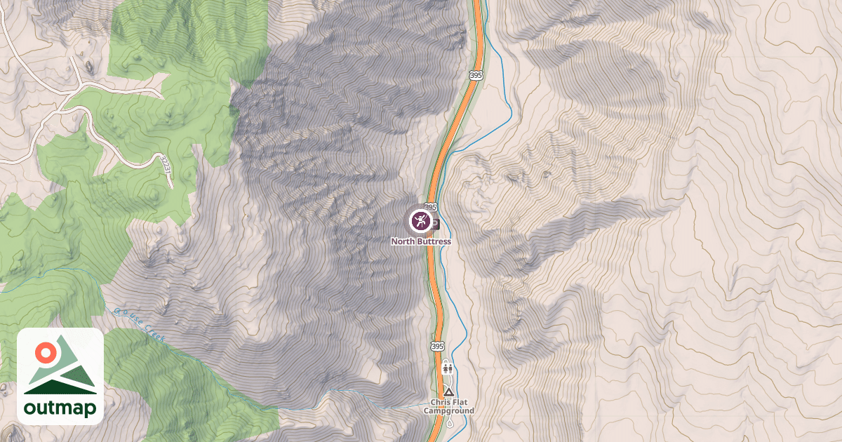 Map of North Buttress