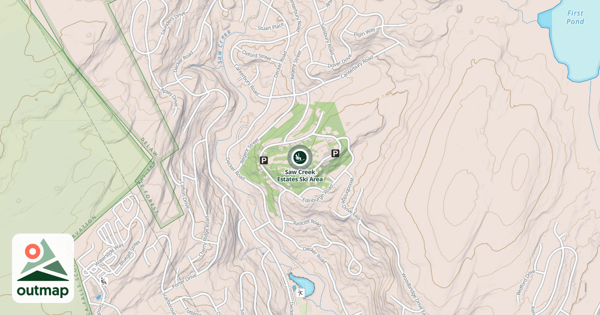 Map of Saw Creek Estates Ski Area
