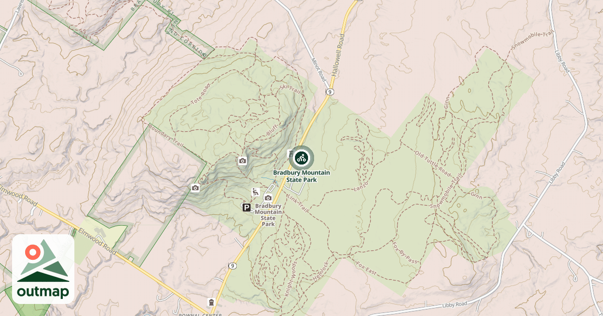 Map of Bradbury Mountain State Park