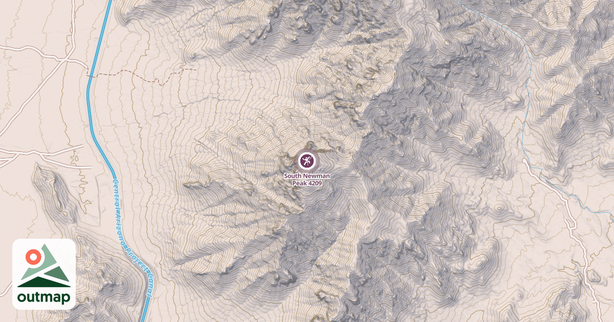 Map of South Newman Peak 4209