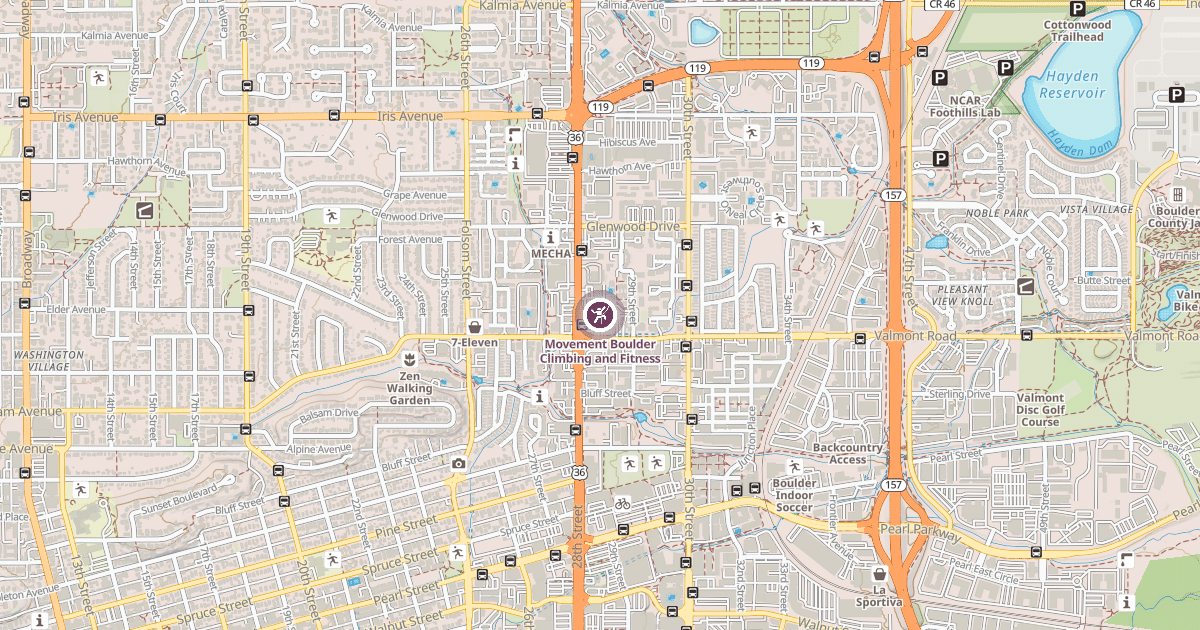 Map preview of Movement Boulder Climbing and Fitness