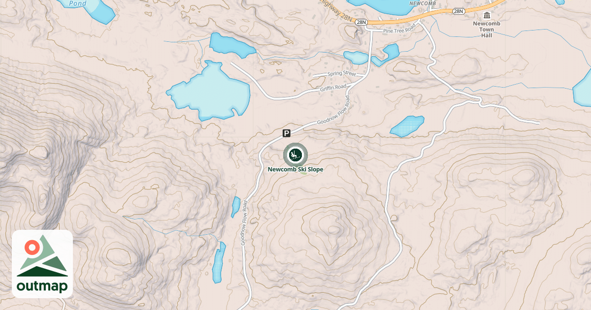 Map of Newcomb Ski Slope