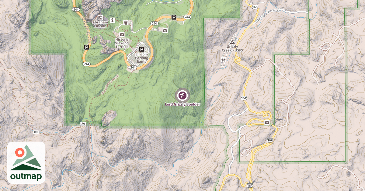 Map of Lord Grizzly Boulder