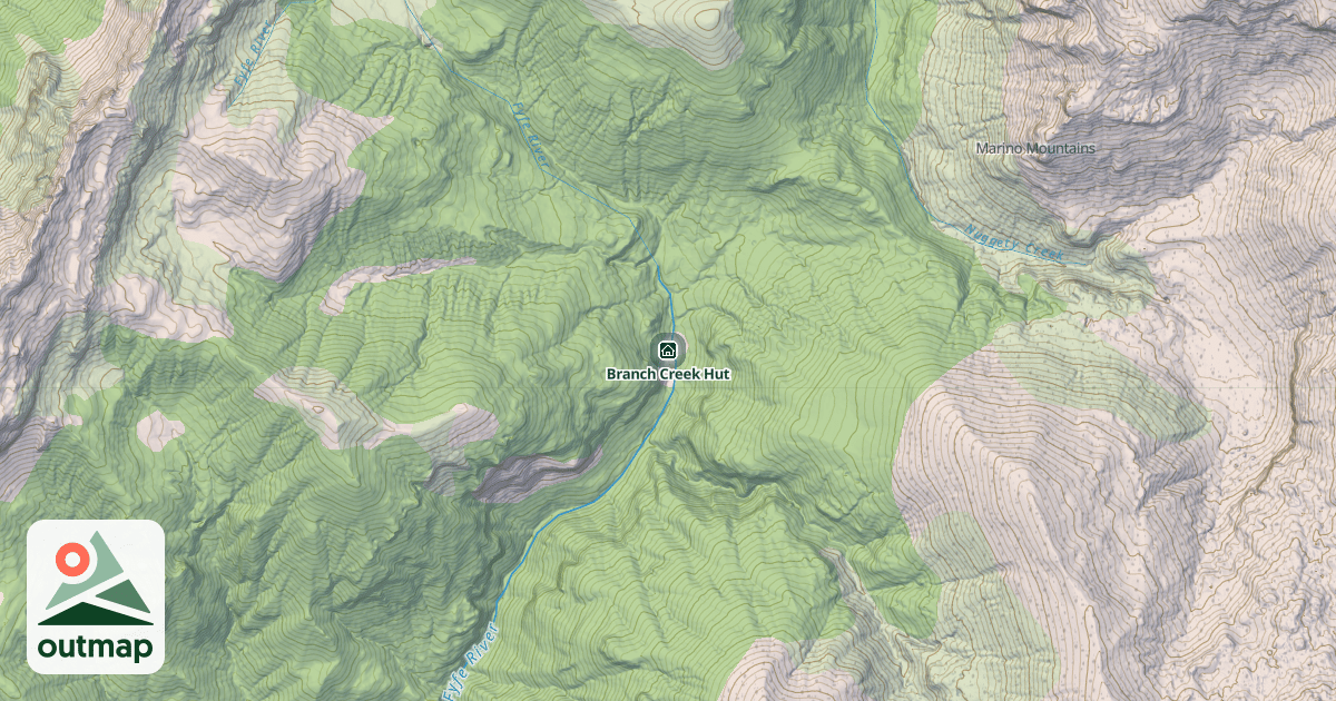 Map of Branch Creek Hut