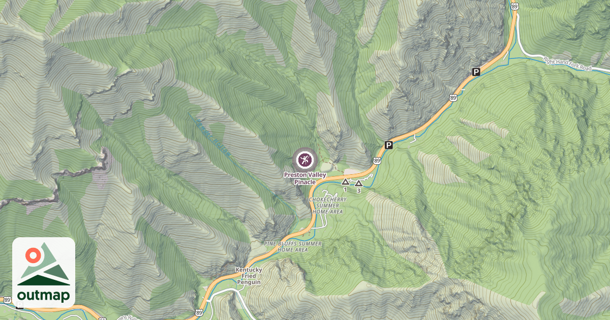 Map of Preston Valley Pinacle
