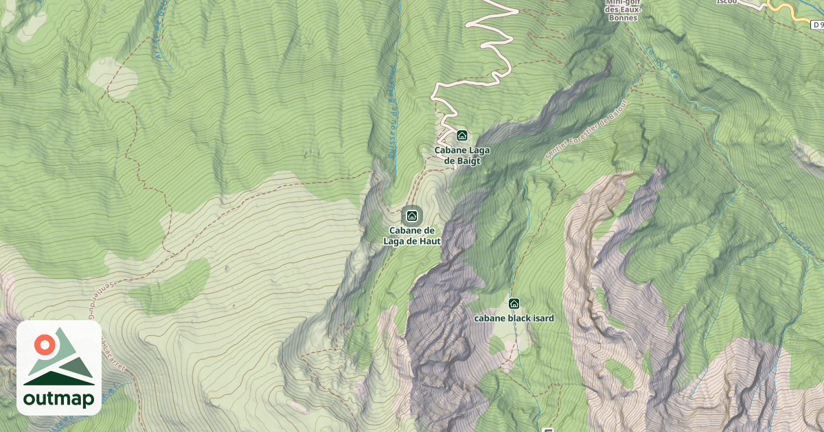 Map of Cabane de Laga de Haut