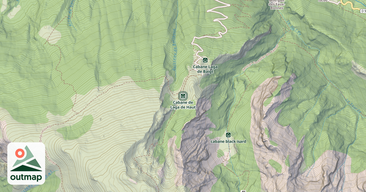 Map of Cabane de Laga de Haut
