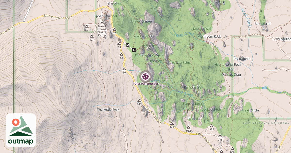Map of Peter Pan Boulder