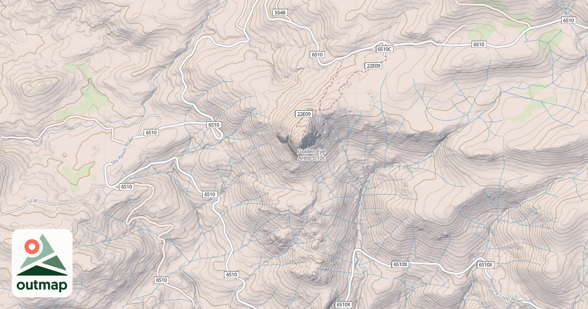 Map of Golden Eye Arete